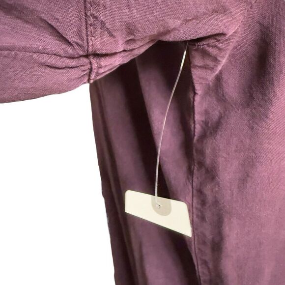 Anthropologie Cloth & Stone Tiffany Bell Sleeve Dress Burgundy Tie back M - Picture 2 of 12